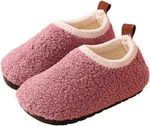 Fuzzy Loafers Slippers for Toddler Baby Boys Girls House Flat Shoes Indoor Bedroom Cozy Slippers Non Slip Ankle Shoes