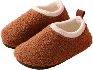 Fuzzy Loafers Slippers for Toddler Baby Boys Girls House Flat Shoes Indoor Bedroom Cozy Slippers Non Slip Ankle Shoes