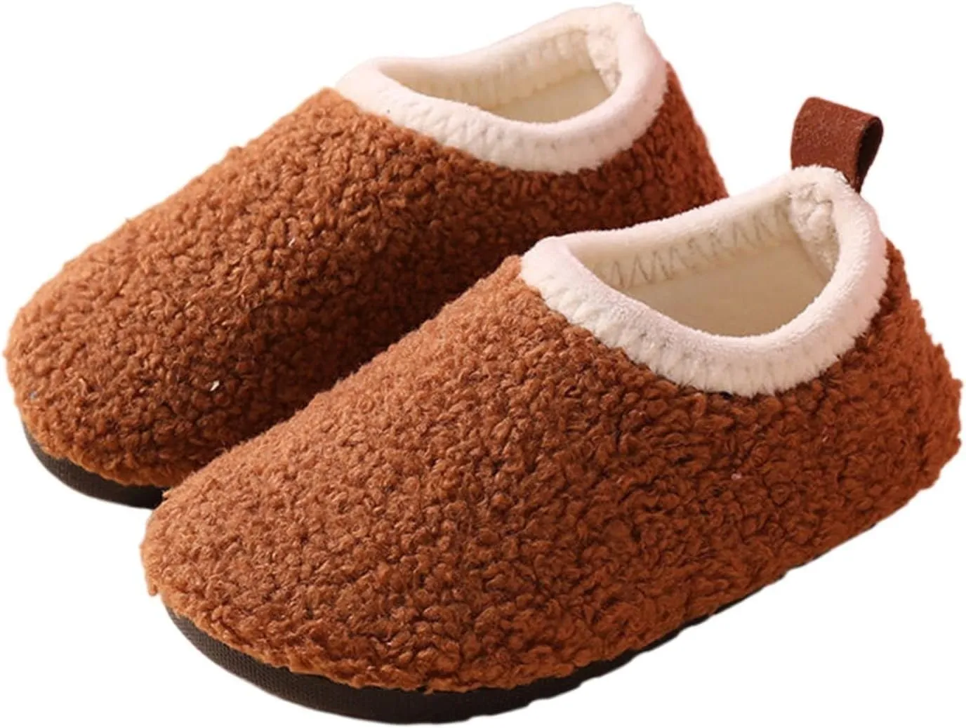 Fuzzy Loafers Slippers for Toddler Baby Boys Girls House Flat Shoes Indoor Bedroom Cozy Slippers Non Slip Ankle Shoes