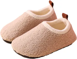 Fuzzy Loafers Slippers for Toddler Baby Boys Girls House Flat Shoes Indoor Bedroom Cozy Slippers Non Slip Ankle Shoes