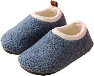 Fuzzy Loafers Slippers for Toddler Baby Boys Girls House Flat Shoes Indoor Bedroom Cozy Slippers Non Slip Ankle Shoes