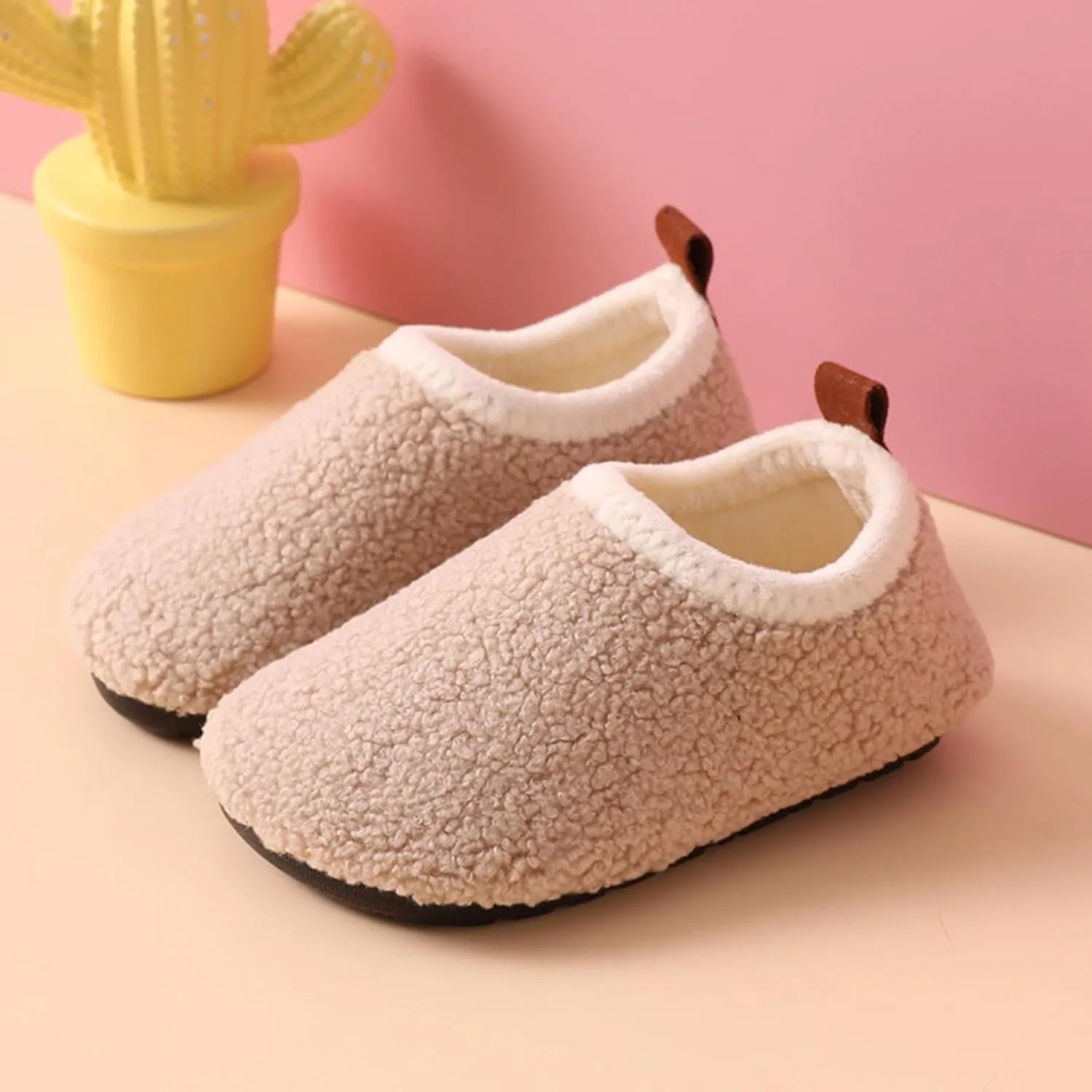 Fuzzy Loafers Slippers for Toddler Baby Boys Girls House Flat Shoes Indoor Bedroom Cozy Slippers Non Slip Ankle Shoes
