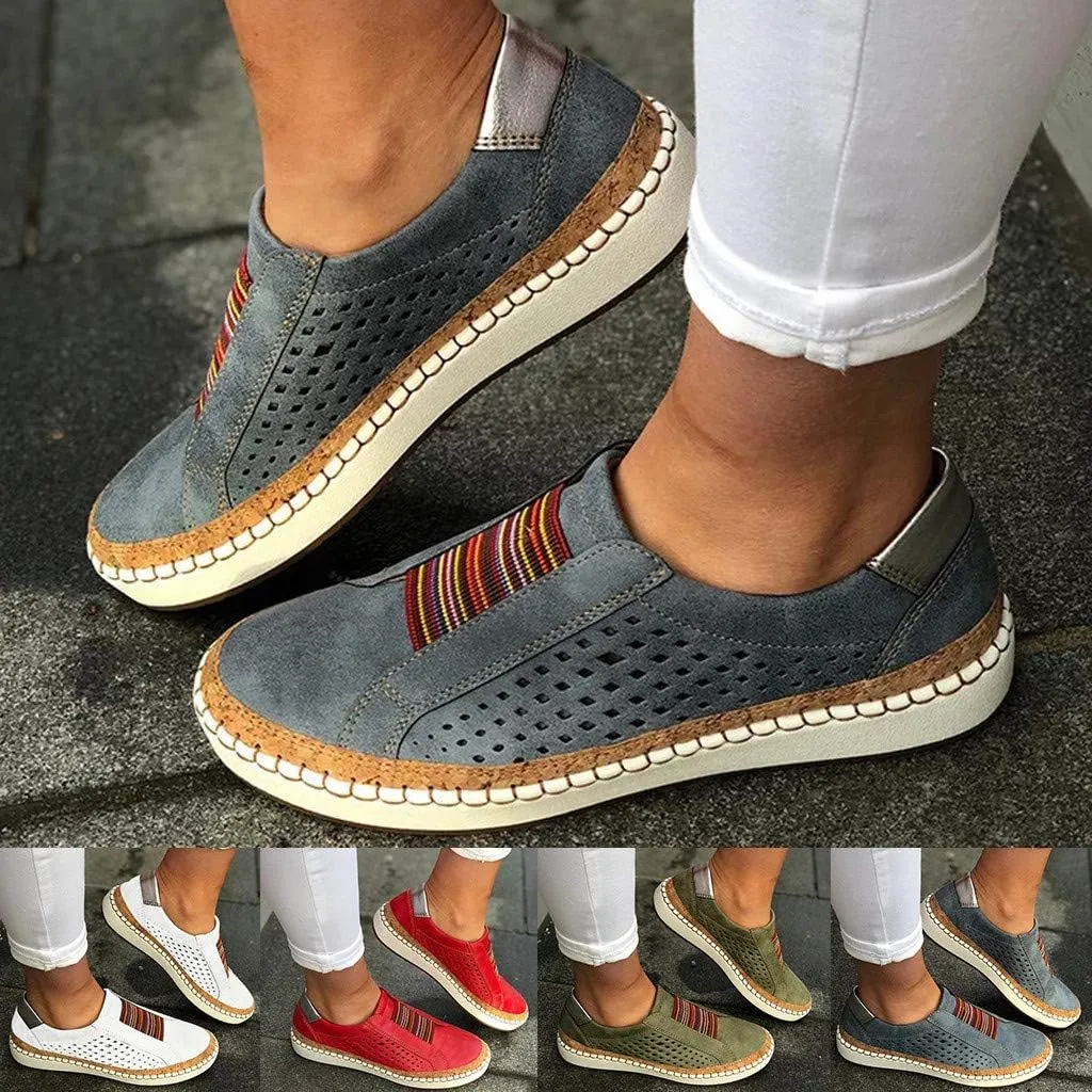 Gibobby Walking Shoes for Women Slip ons,New Wedge Sneakers Women's Outdoor Sneakers Fashion Casual Hollow Fashion Casual for Women Wedge Sneakers