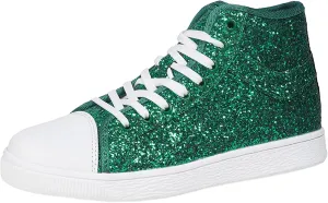 Glitter Sneakers for Women Women's Bling Sneakers Rhinestone Sneakers Shoe Glitter Fashion High Top Platform Tennis Shoes