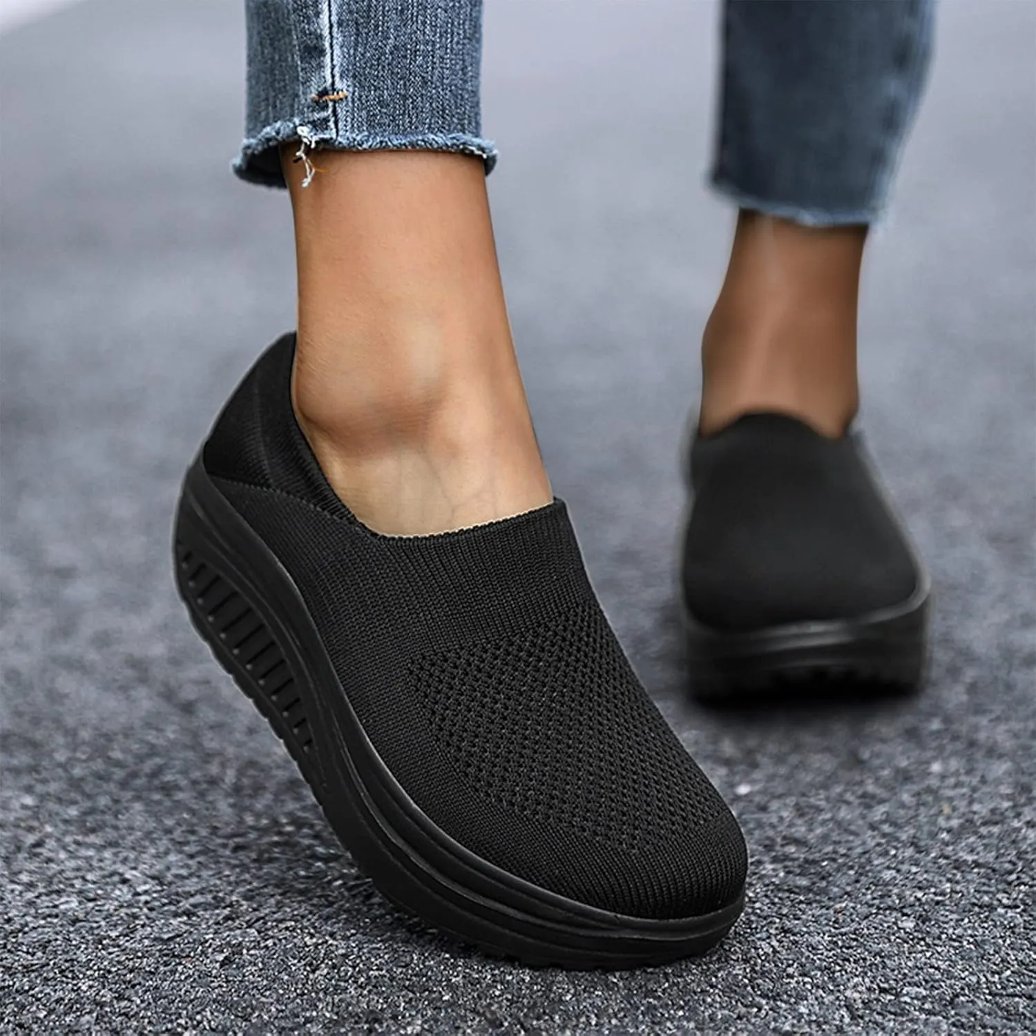 Gym Shoes for Women Weight Lifting Non Slip Work Shoes Women Size 11 Nurse Shoes for Women Comfortable Wide Women's Fashion Sneakers Lace-Up Woven Knit Upper Tenis OrtopéDicos De Mujer