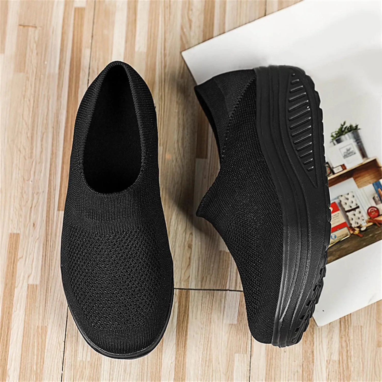 Gym Shoes for Women Weight Lifting Non Slip Work Shoes Women Size 11 Nurse Shoes for Women Comfortable Wide Women's Fashion Sneakers Lace-Up Woven Knit Upper Tenis OrtopéDicos De Mujer