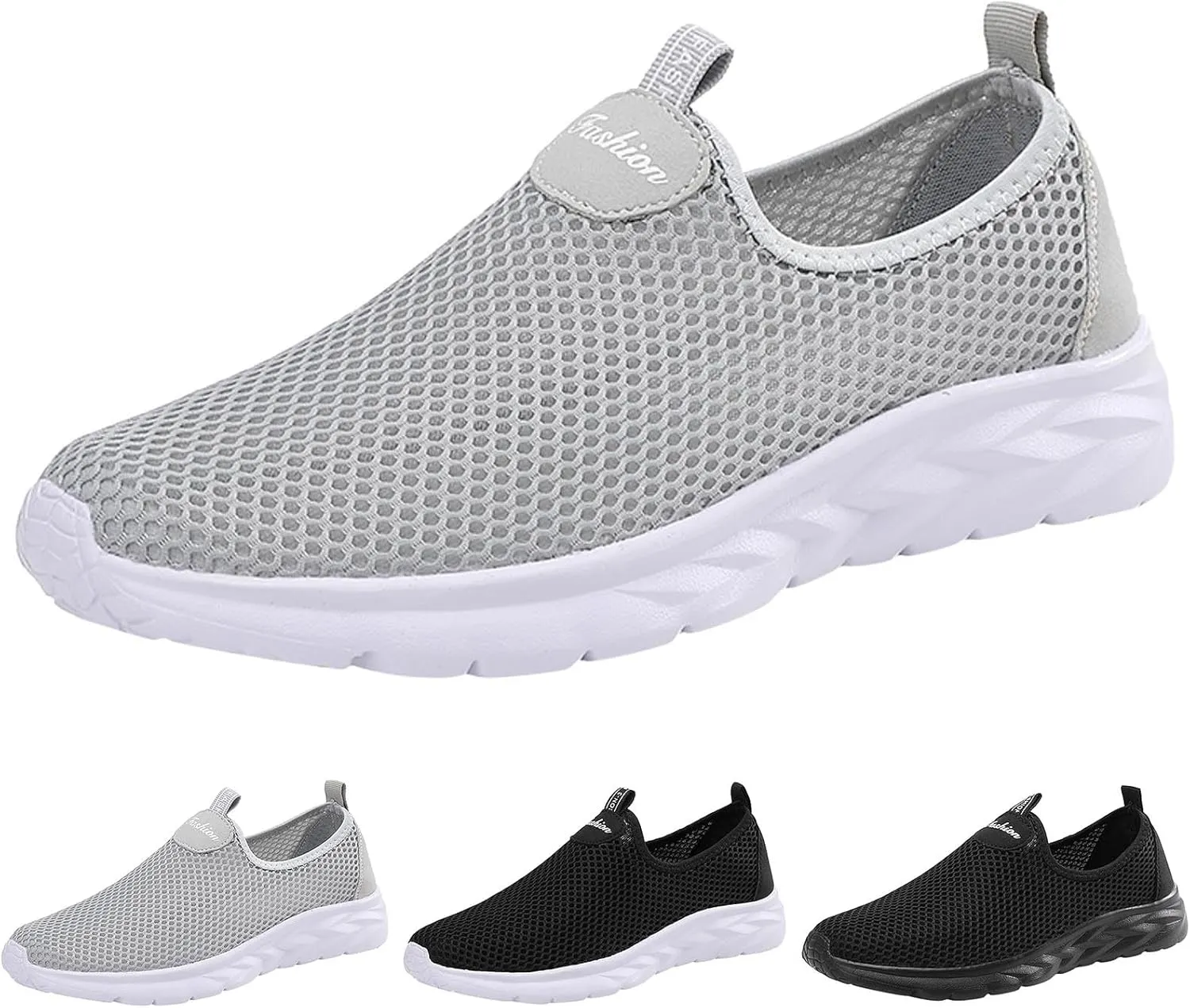 Hbeylia Slip on Easy Sneakers for Men Ultra Lightweight Walking Shoes Non Slip Lightweight Fashionable Breathable Tennis Skateboard Shoes for Shopping Travel
