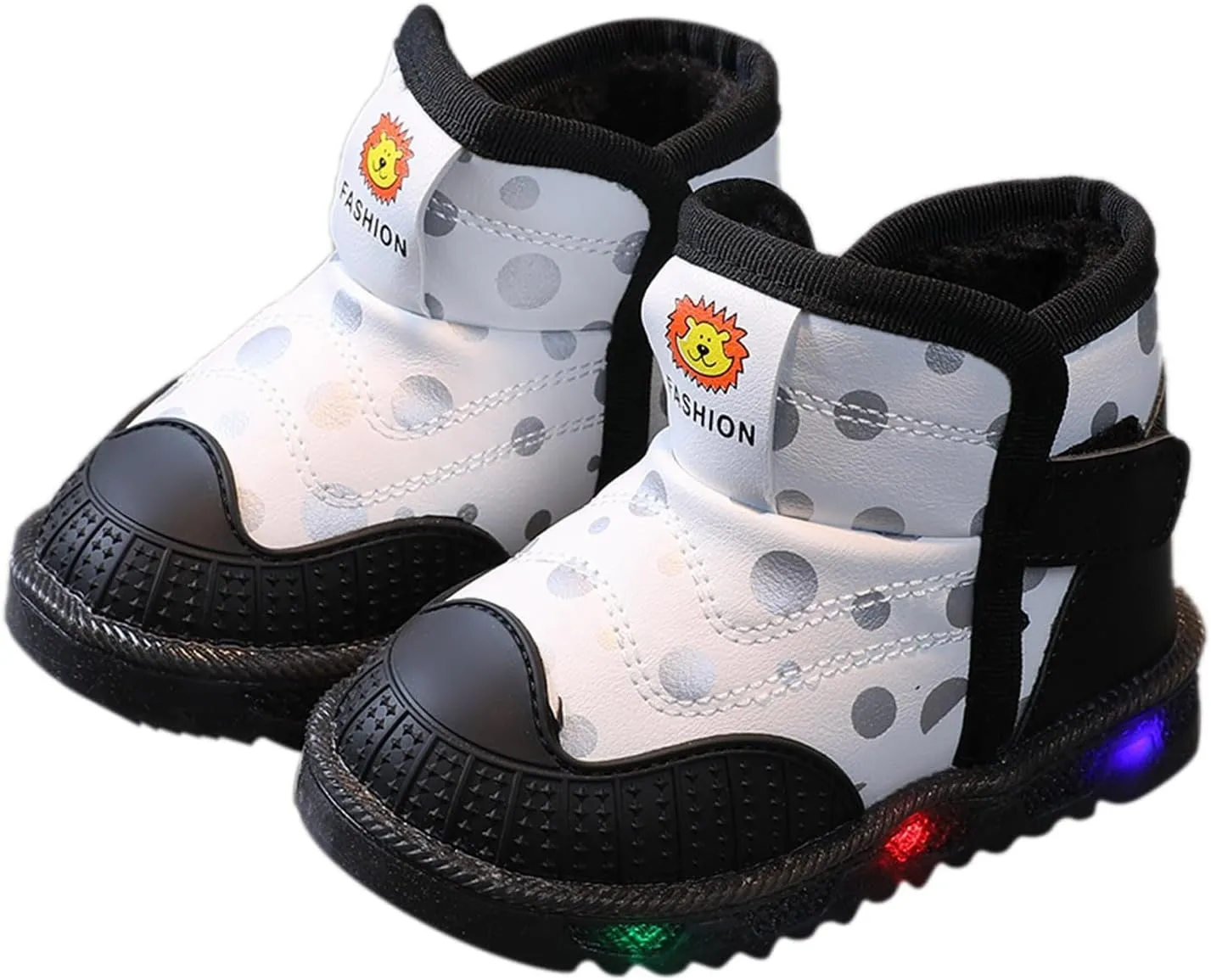 High Top Light Up Toddler Sneakers Boys Girls Cotton Plush Fashion Warm Sneaker Cute Snow Boots for Toddler Size 5