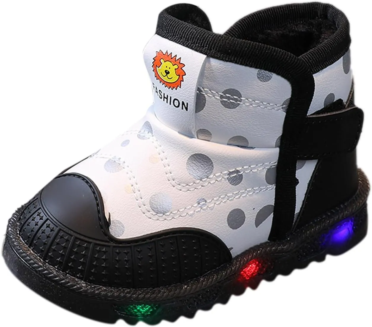 High Top Light Up Toddler Sneakers Boys Girls Cotton Plush Fashion Warm Sneaker Cute Snow Boots for Toddler Size 5