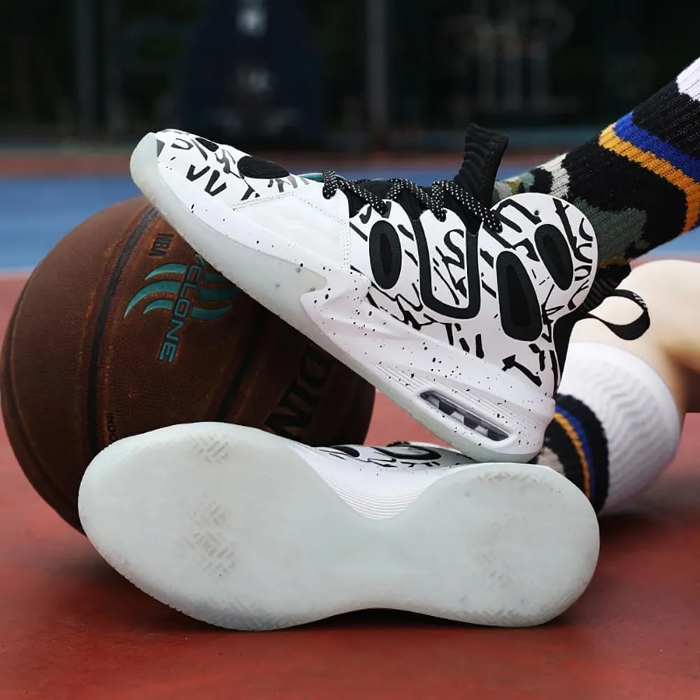 High top Neutral Basketball Shoes Men's Shoes Women's Shoes Super Light Sneakers high top Graffiti Style Couple Style