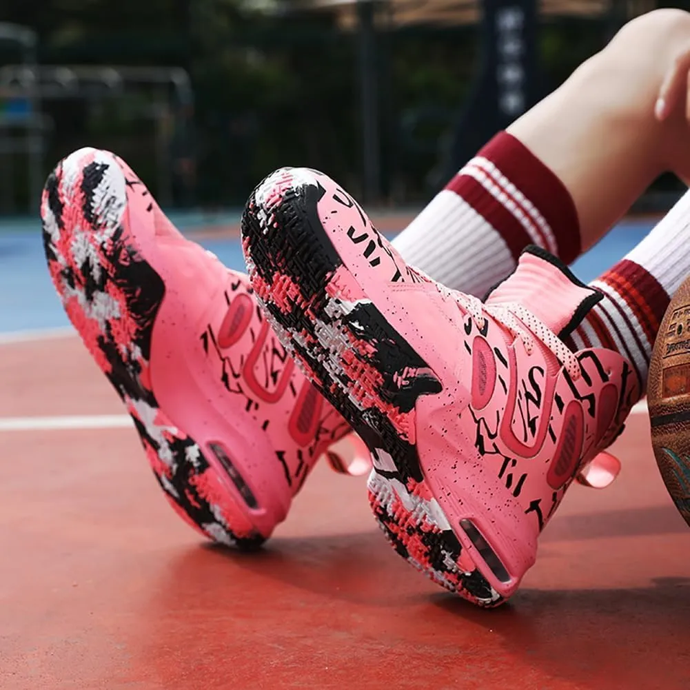 High top Neutral Basketball Shoes Men's Shoes Women's Shoes Super Light Sneakers high top Graffiti Style Couple Style