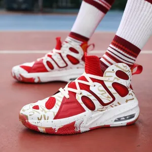 High top Neutral Basketball Shoes Men's Shoes Women's Shoes Super Light Sneakers high top Graffiti Style Couple Style