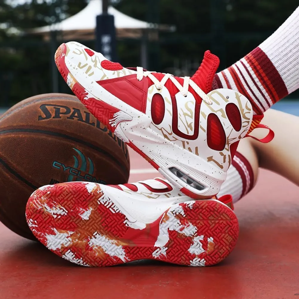 High top Neutral Basketball Shoes Men's Shoes Women's Shoes Super Light Sneakers high top Graffiti Style Couple Style