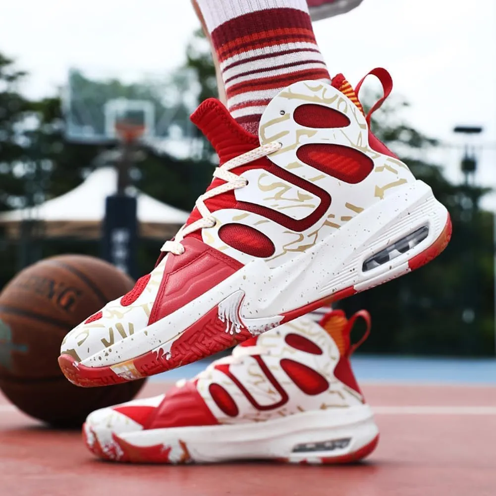 High top Neutral Basketball Shoes Men's Shoes Women's Shoes Super Light Sneakers high top Graffiti Style Couple Style