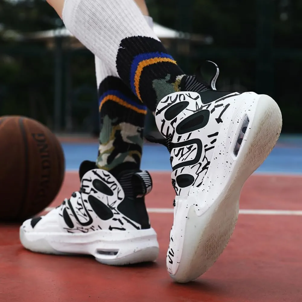 High top Neutral Basketball Shoes Men's Shoes Women's Shoes Super Light Sneakers high top Graffiti Style Couple Style