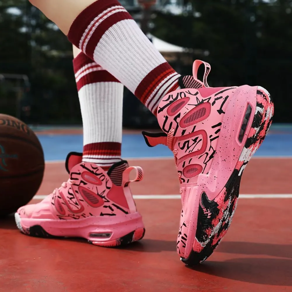 High top Neutral Basketball Shoes Men's Shoes Women's Shoes Super Light Sneakers high top Graffiti Style Couple Style