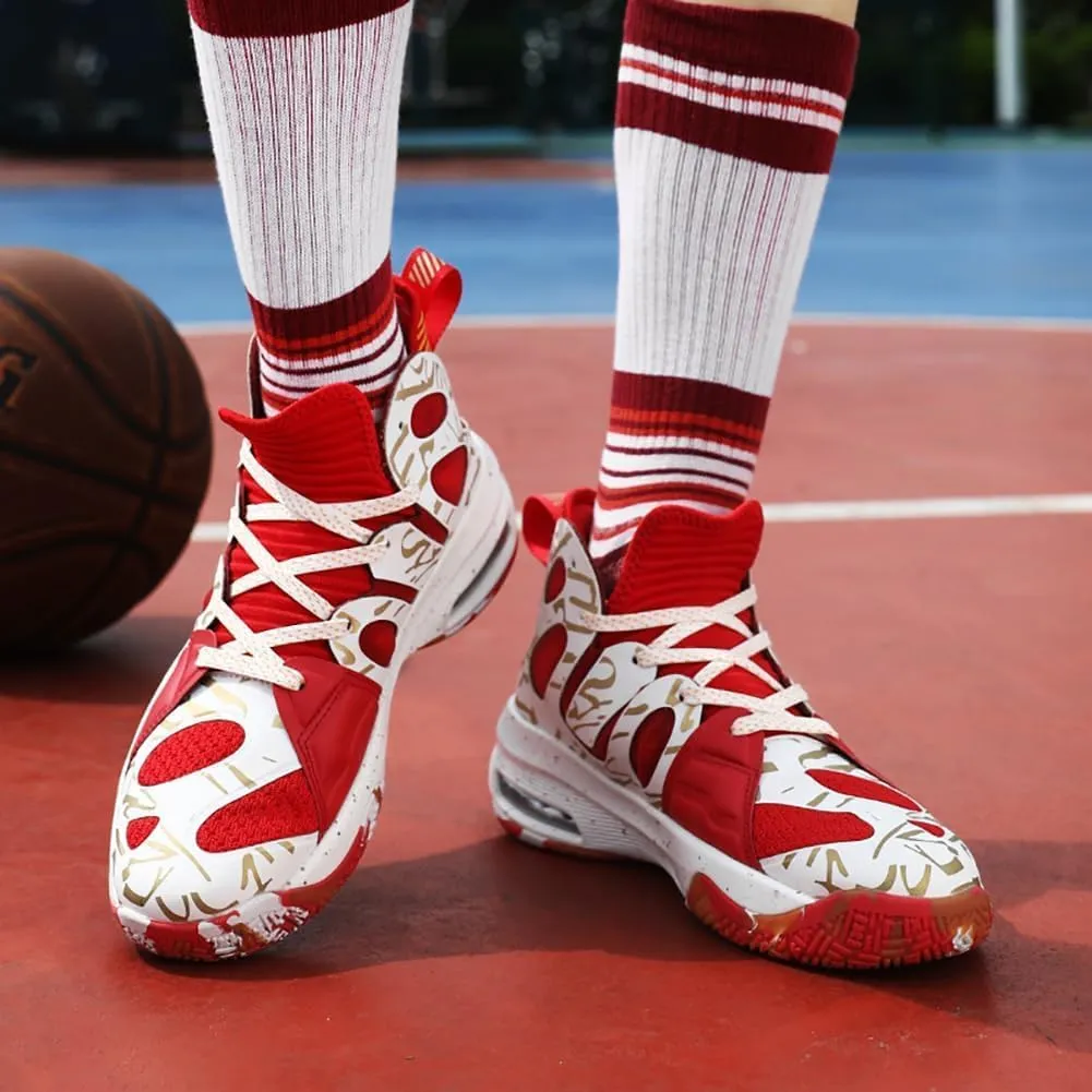 High top Neutral Basketball Shoes Men's Shoes Women's Shoes Super Light Sneakers high top Graffiti Style Couple Style