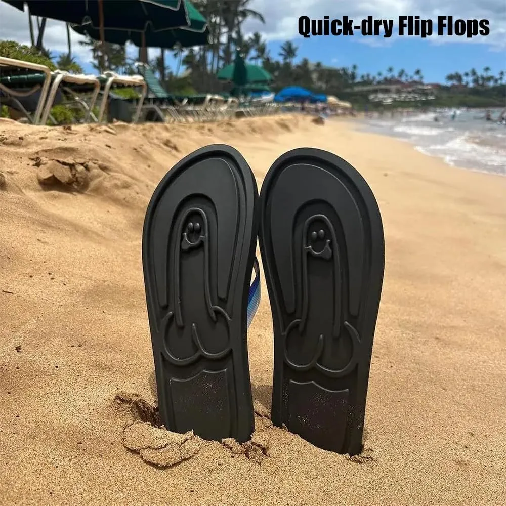 Invisible Flip Flops, Fun Printed Flip Flops for Men & Women, Comfortable Quick-Drying Non-Slip Sandals