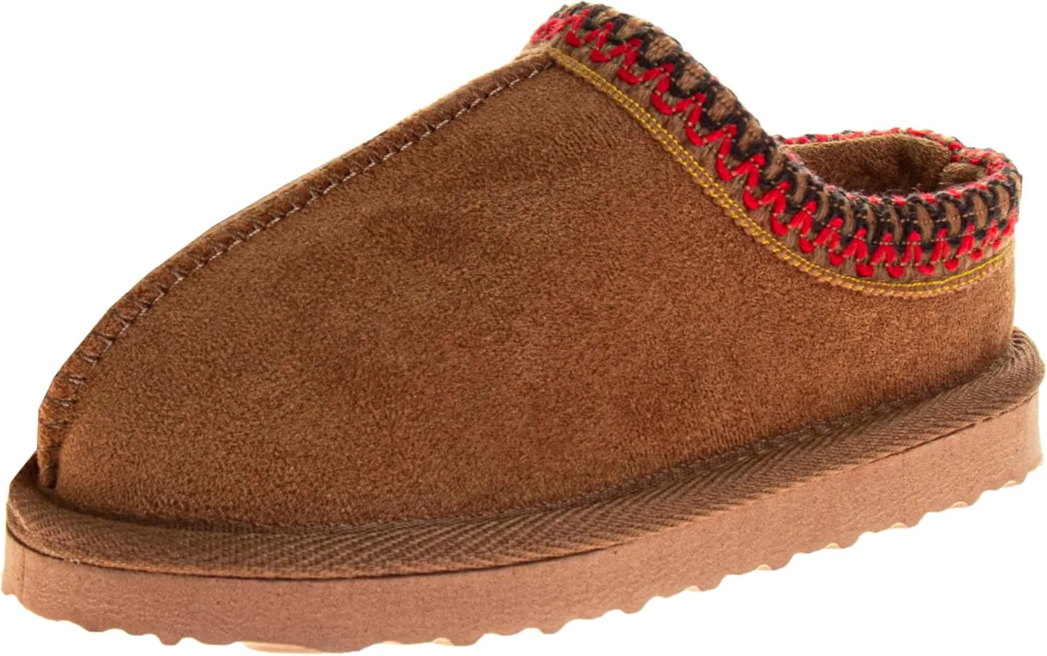 Josmo Girls Boys Kids Slippers Thick Sole - Comfy Moccasins Slides Faux Fur Soft Bedroom Foam House Shoes - Little Kid/Big Kid