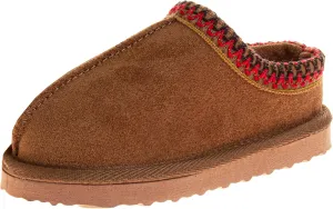 Josmo Girls Boys Kids Slippers Thick Sole - Comfy Moccasins Slides Faux Fur Soft Bedroom Foam House Shoes - Little Kid/Big Kid