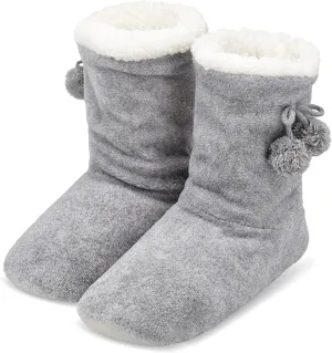 Keyela Womens Slipper Socks With Soles, Fluffy Cozy Soft Non-Skid Bottom Slippers Booties For Ladies, Fuzzy Winter House Slippers