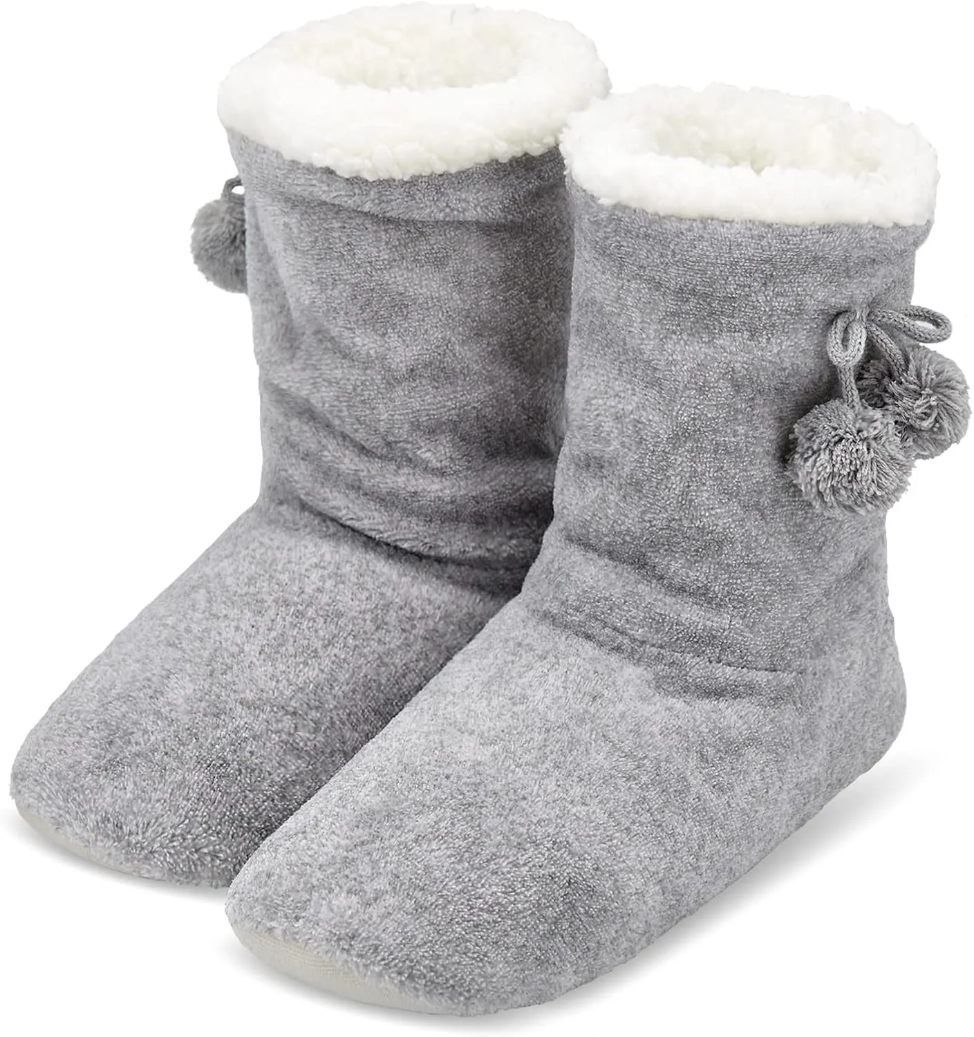 Keyela Womens Slipper Socks With Soles, Fluffy Cozy Soft Non-Skid Bottom Slippers Booties For Ladies, Fuzzy Winter House Slippers
