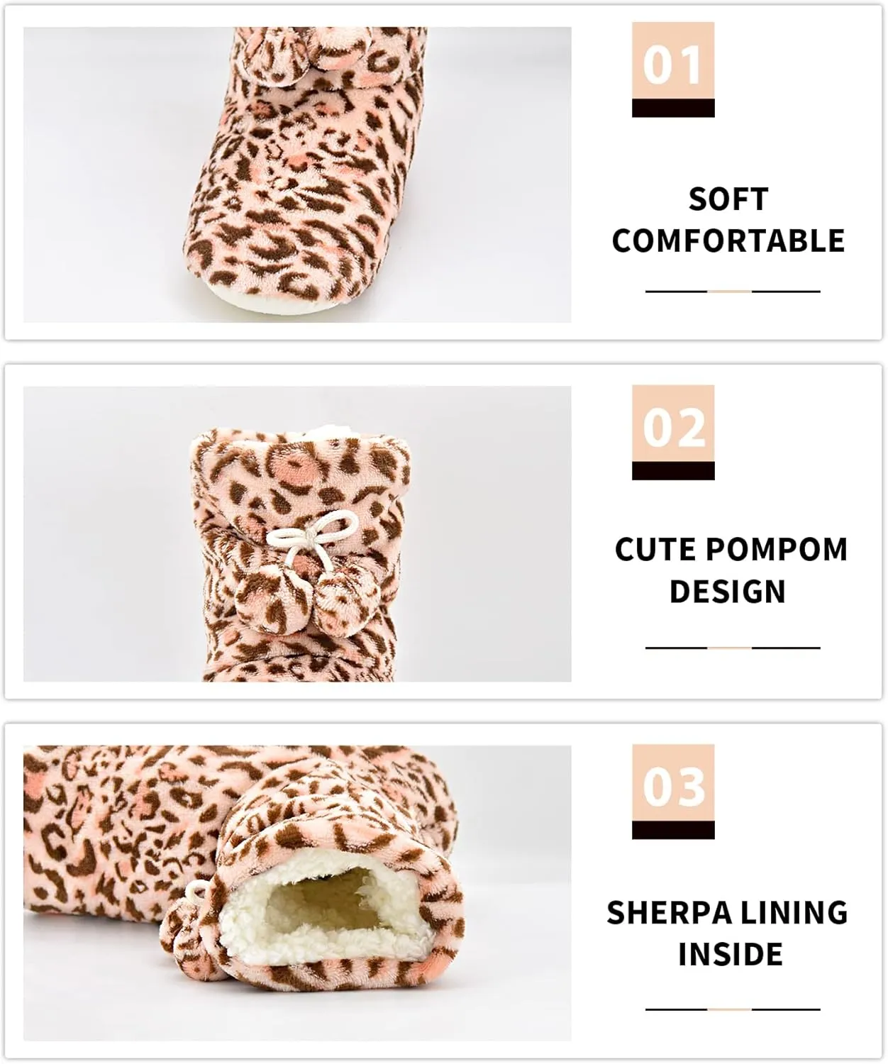 Keyela Womens Slipper Socks With Soles, Fluffy Cozy Soft Non-Skid Bottom Slippers Booties For Ladies, Fuzzy Winter House Slippers