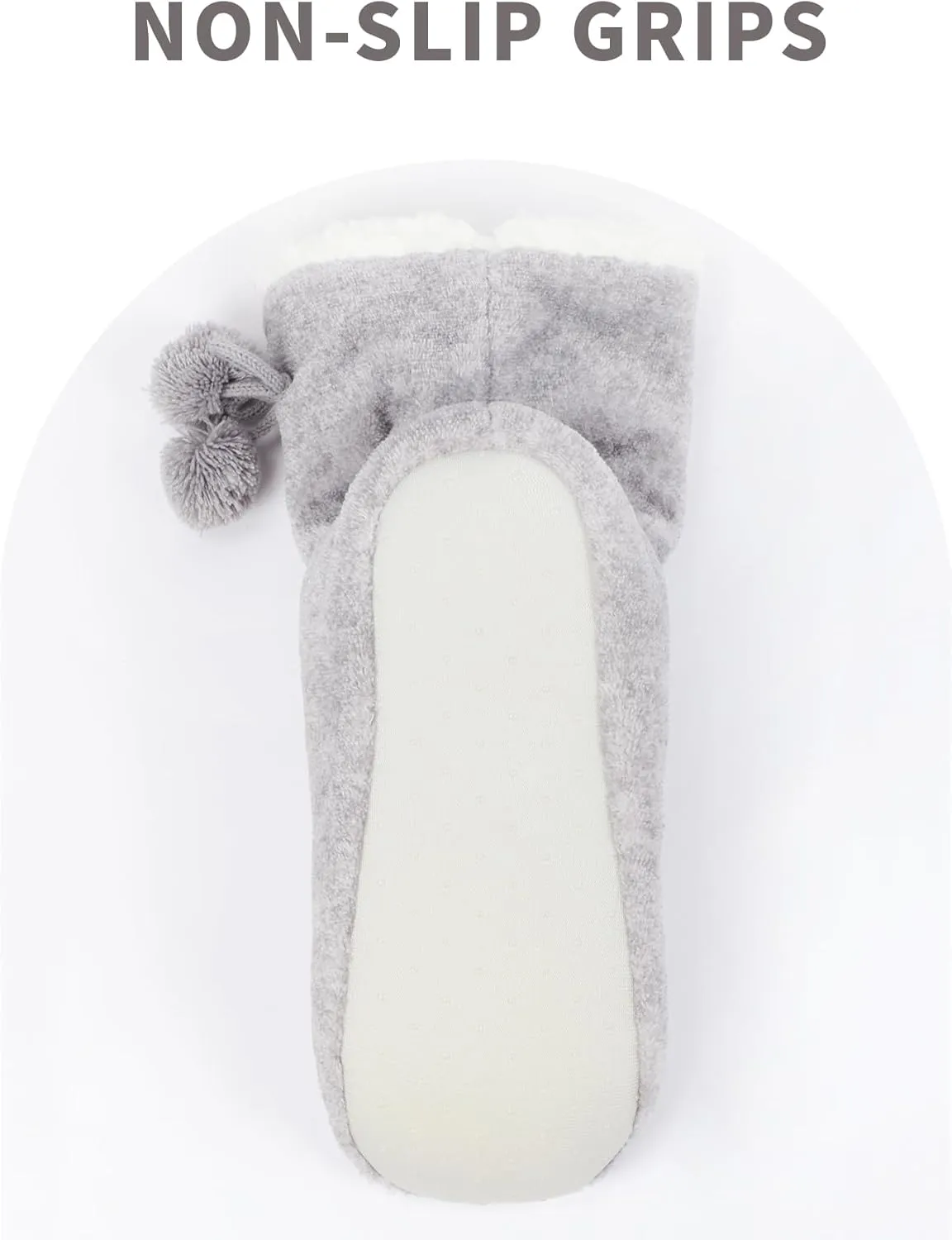 Keyela Womens Slipper Socks With Soles, Fluffy Cozy Soft Non-Skid Bottom Slippers Booties For Ladies, Fuzzy Winter House Slippers