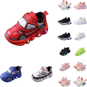 Kids Boys Girls Shoes Light Up for Toddler Flashing LED Tennis Sneakers with Luminous Shoelaces Light Up Shoes (A4-Blue, 12.5 Little Child)