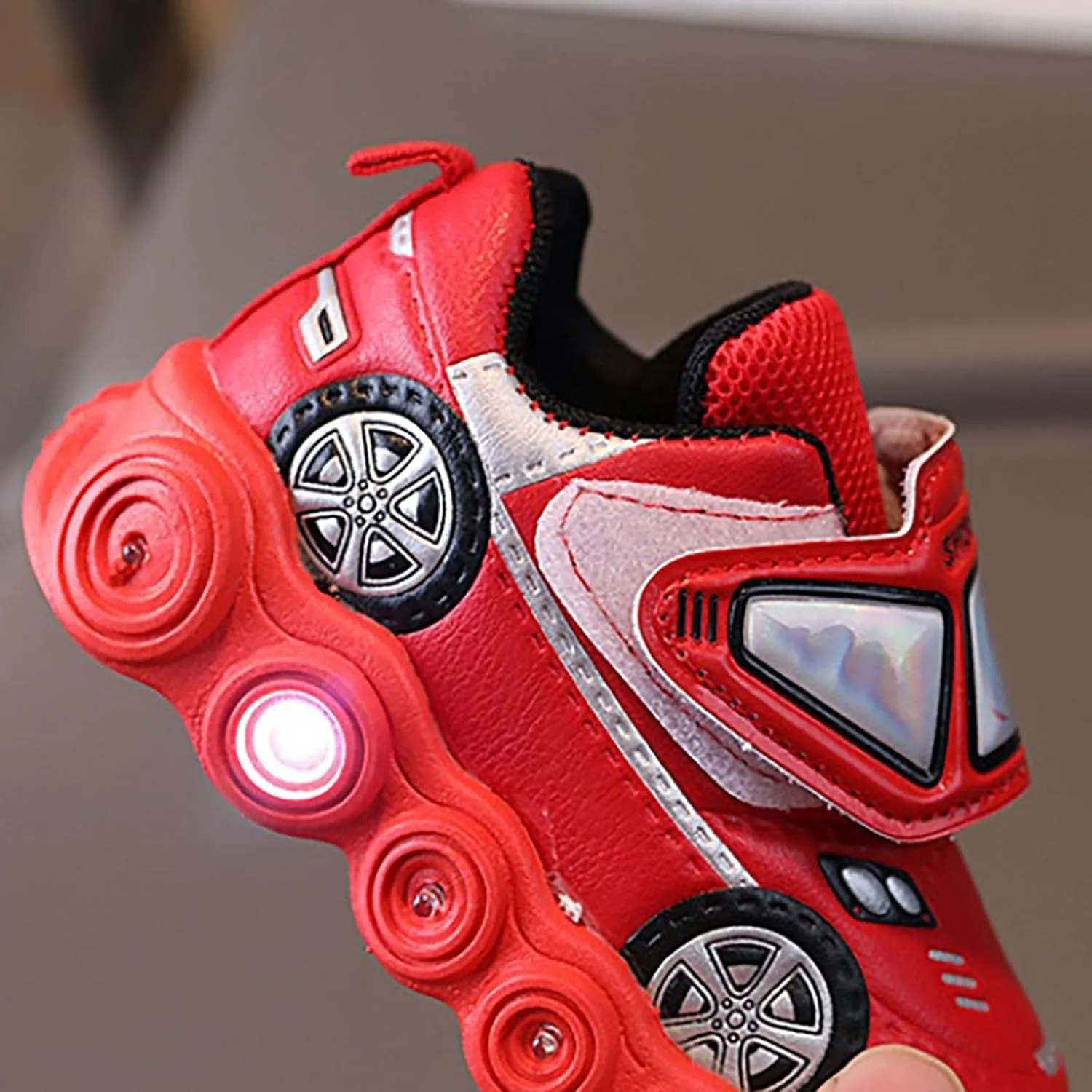 Kids Light Up Shoes Baby Toddler Boys Trainers Luminous Flashing Cartoon Athletic Running Sport Slip On Ankle Boots