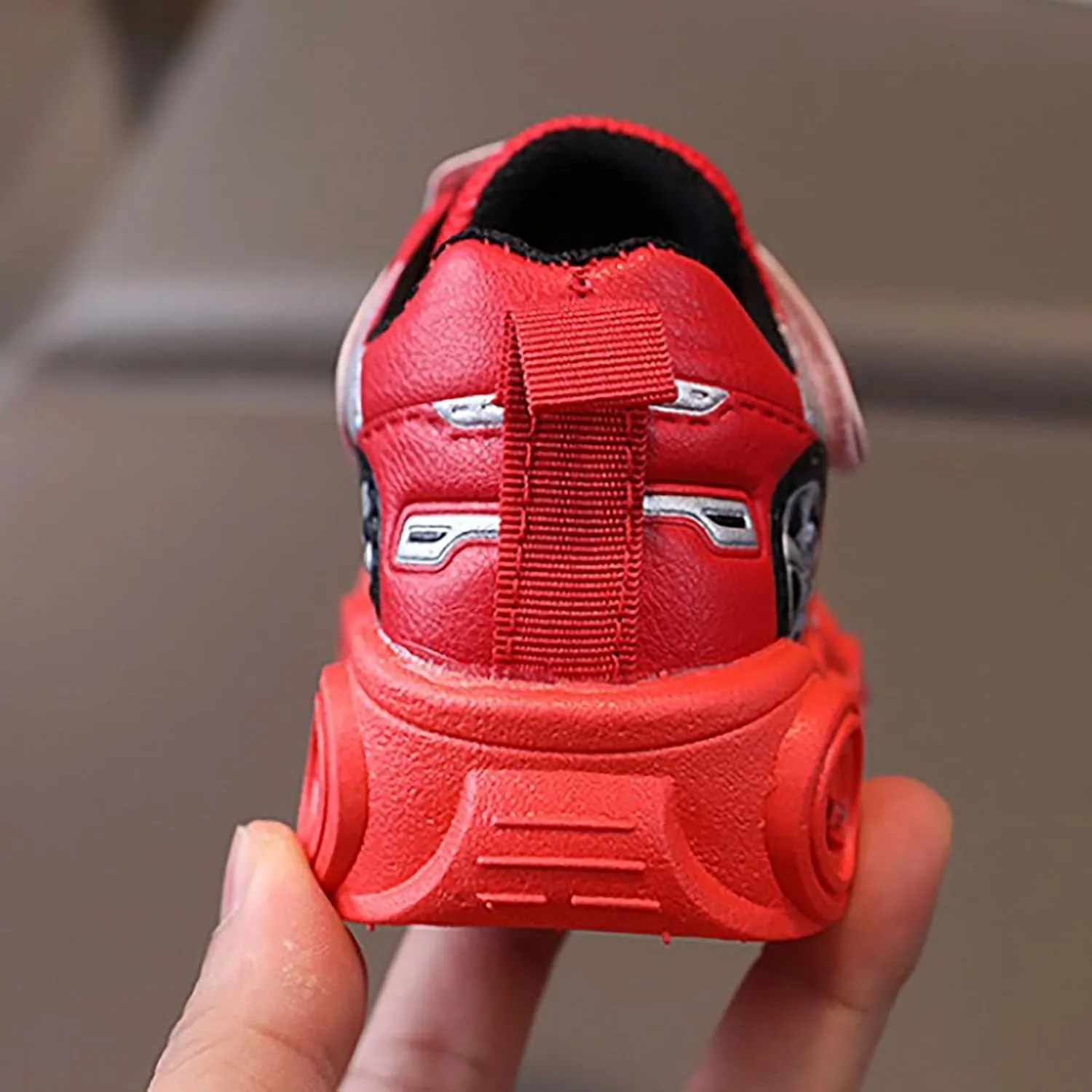Kids Light Up Shoes Baby Toddler Boys Trainers Luminous Flashing Cartoon Athletic Running Sport Slip On Ankle Boots