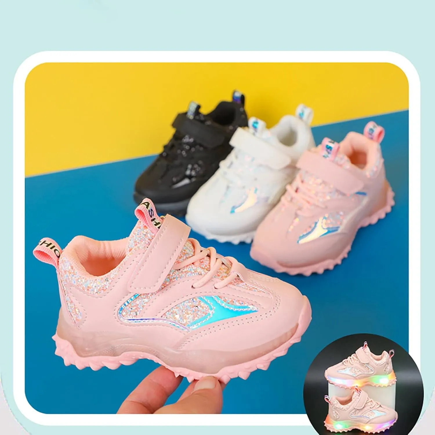 Kids Light Up Shoes for Girls Boys Flash Non Slip Soft Sole Sneakers for Birthday Youth Girls Dress Tennis Shoes