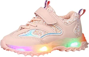 Kids Light Up Shoes for Girls Boys Flash Non Slip Soft Sole Sneakers for Birthday Youth Girls Dress Tennis Shoes