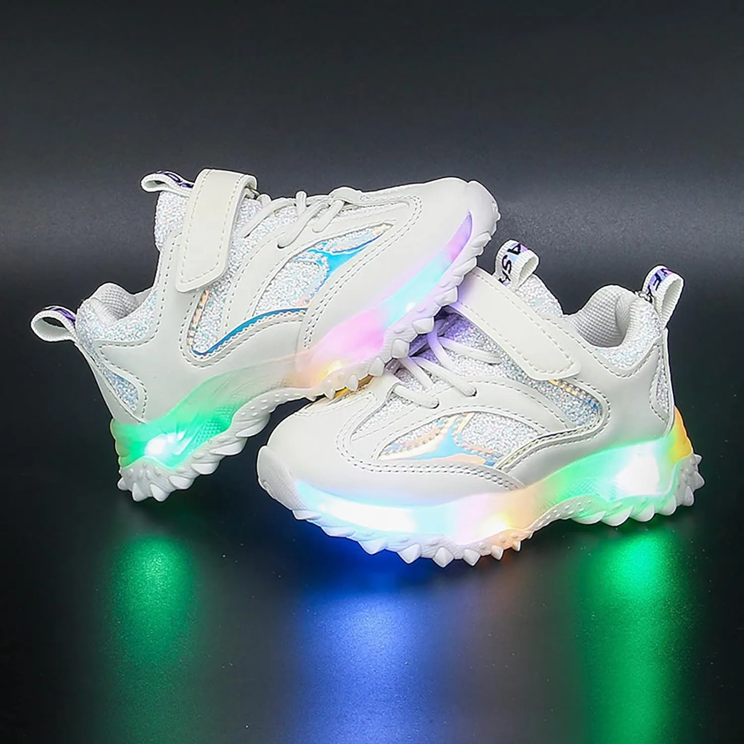 Kids Light Up Shoes for Girls Boys Flash Non Slip Soft Sole Sneakers for Birthday Youth Girls Dress Tennis Shoes