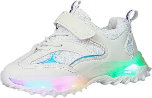Kids Light Up Shoes for Girls Boys Flash Non Slip Soft Sole Sneakers for Birthday Youth Girls Dress Tennis Shoes
