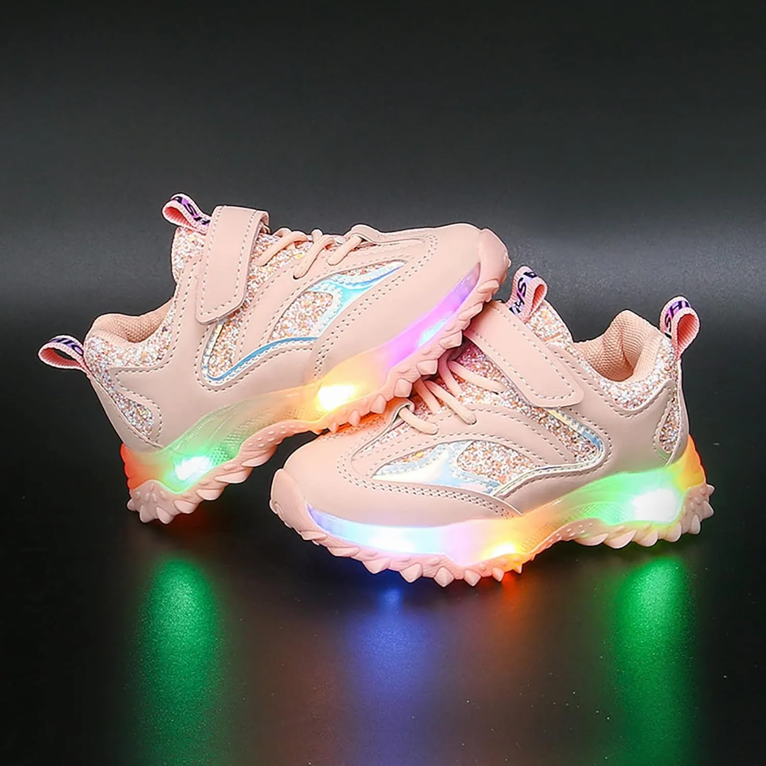 Kids Light Up Shoes for Girls Boys Flash Non Slip Soft Sole Sneakers for Birthday Youth Girls Dress Tennis Shoes