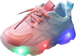 Kids Light Up Shoes Toddler Boys LED Luminous Running Trainers artoon Mesh Breathable Sports Walking Sneaker