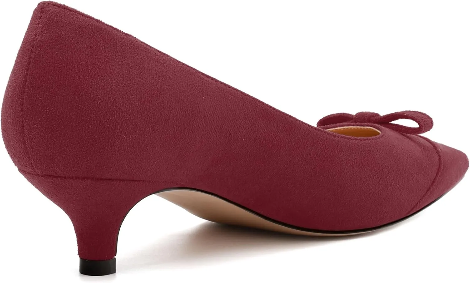 Kitten Heels for Women, Pointed Toe Kitten Low Heels Bow Tie Women's Pumps, Comfortable Dress Wedding Office Daily Shoes