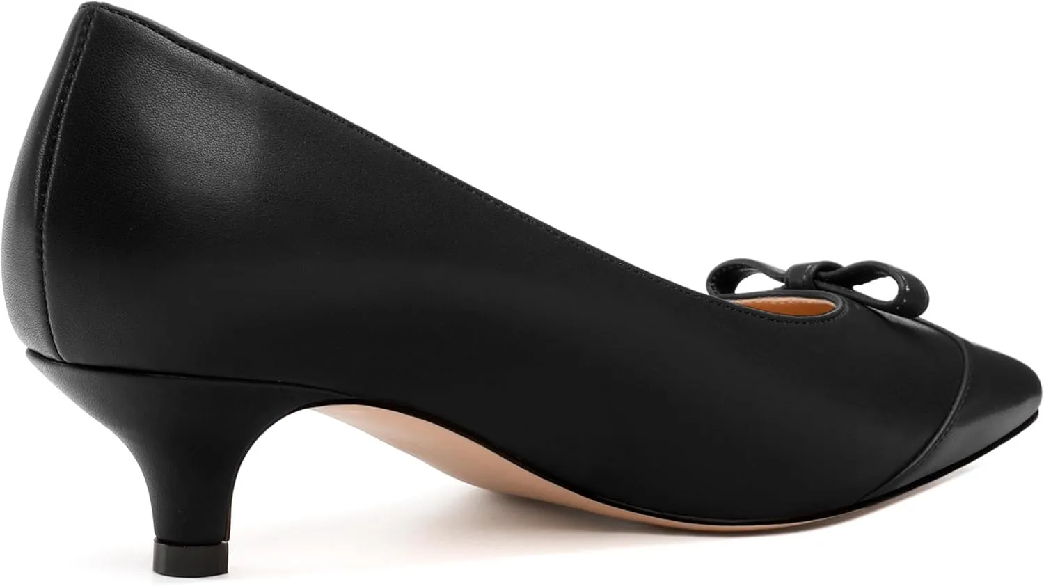 Kitten Heels for Women, Pointed Toe Kitten Low Heels Bow Tie Women's Pumps, Comfortable Dress Wedding Office Daily Shoes