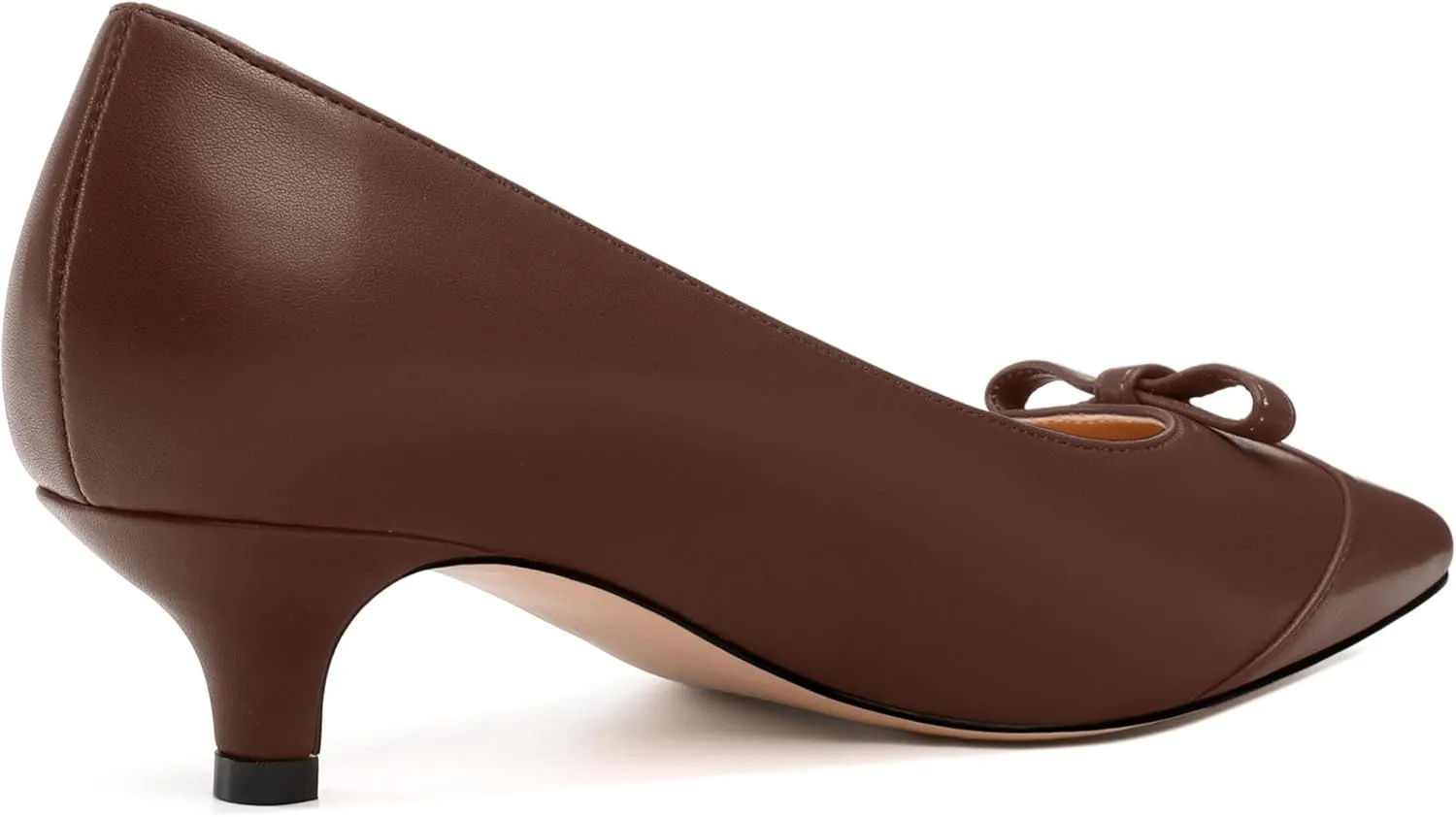 Kitten Heels for Women, Pointed Toe Kitten Low Heels Bow Tie Women's Pumps, Comfortable Dress Wedding Office Daily Shoes
