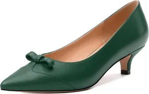 Kitten Heels for Women, Pointed Toe Kitten Low Heels Bow Tie Women's Pumps, Comfortable Dress Wedding Office Daily Shoes