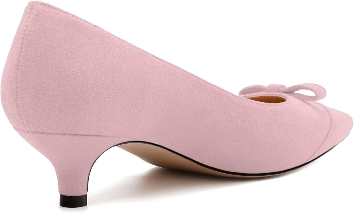 Kitten Heels for Women, Pointed Toe Kitten Low Heels Bow Tie Women's Pumps, Comfortable Dress Wedding Office Daily Shoes