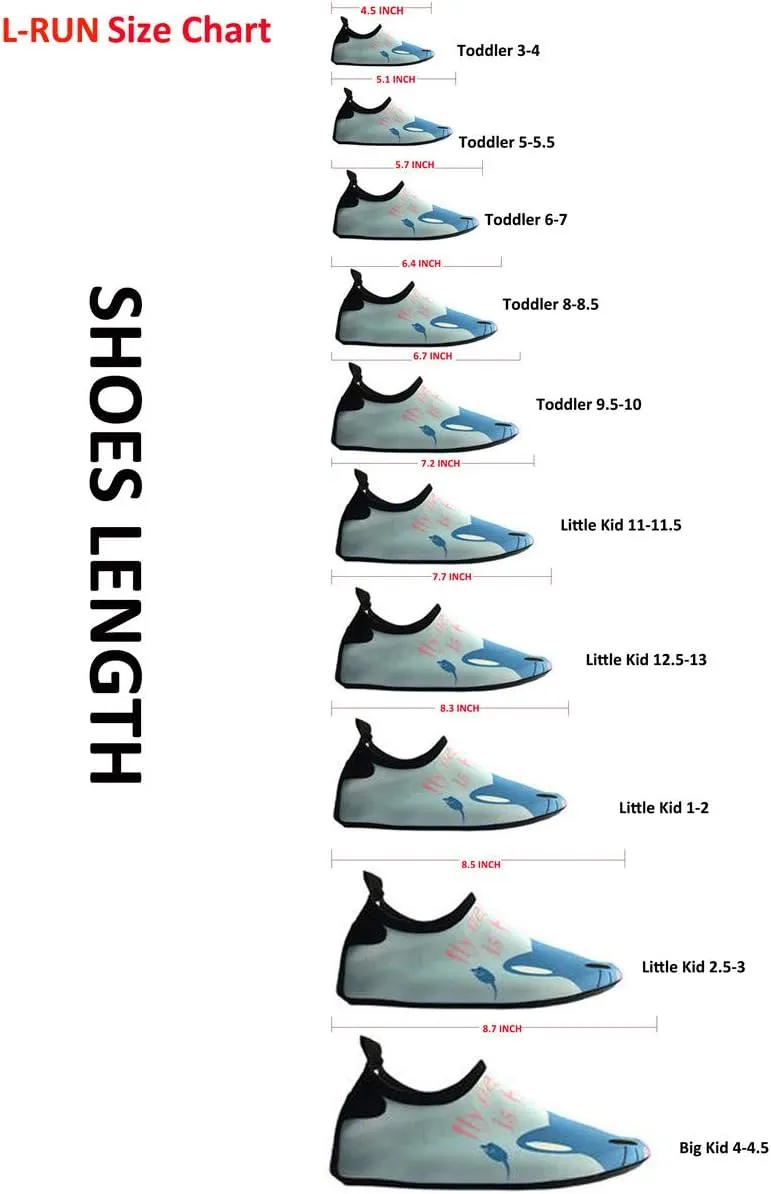 L-RUN Water Shoe for Kids Boys Girls Summer Swim Shoes for Beach Pool Sand Yoga