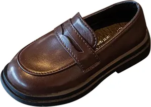 Leather Mary Jane Loafers for Toddler Boys Kids Soft Sole Non Slip Lightweight Ankle Sneakers Outdoor Sport Shoes Casual