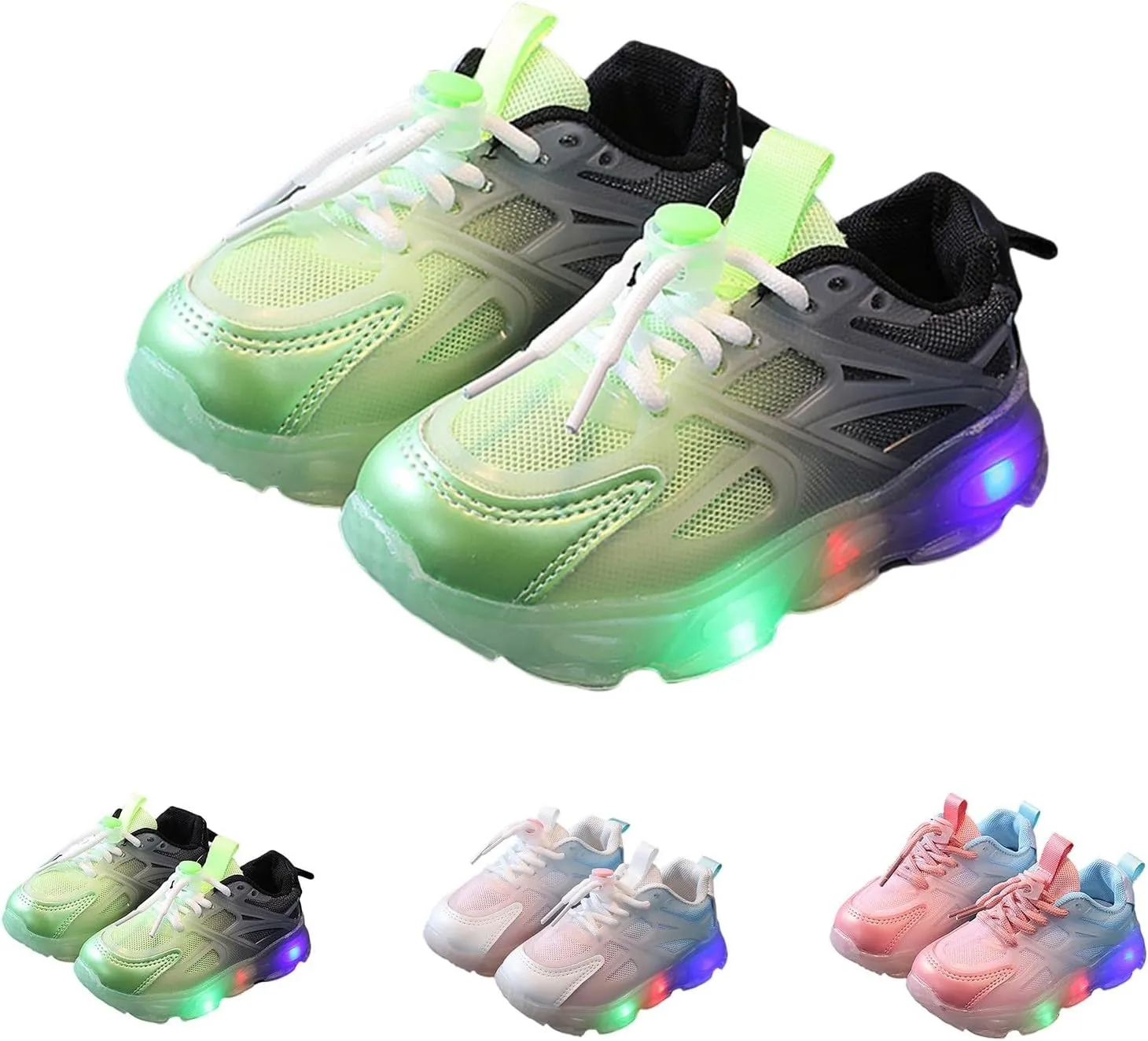Little Boys Girls Light Up Shoes Breathable Lightweight Comfy Soft Running Tennis Sneakers for High Shoes for Boys