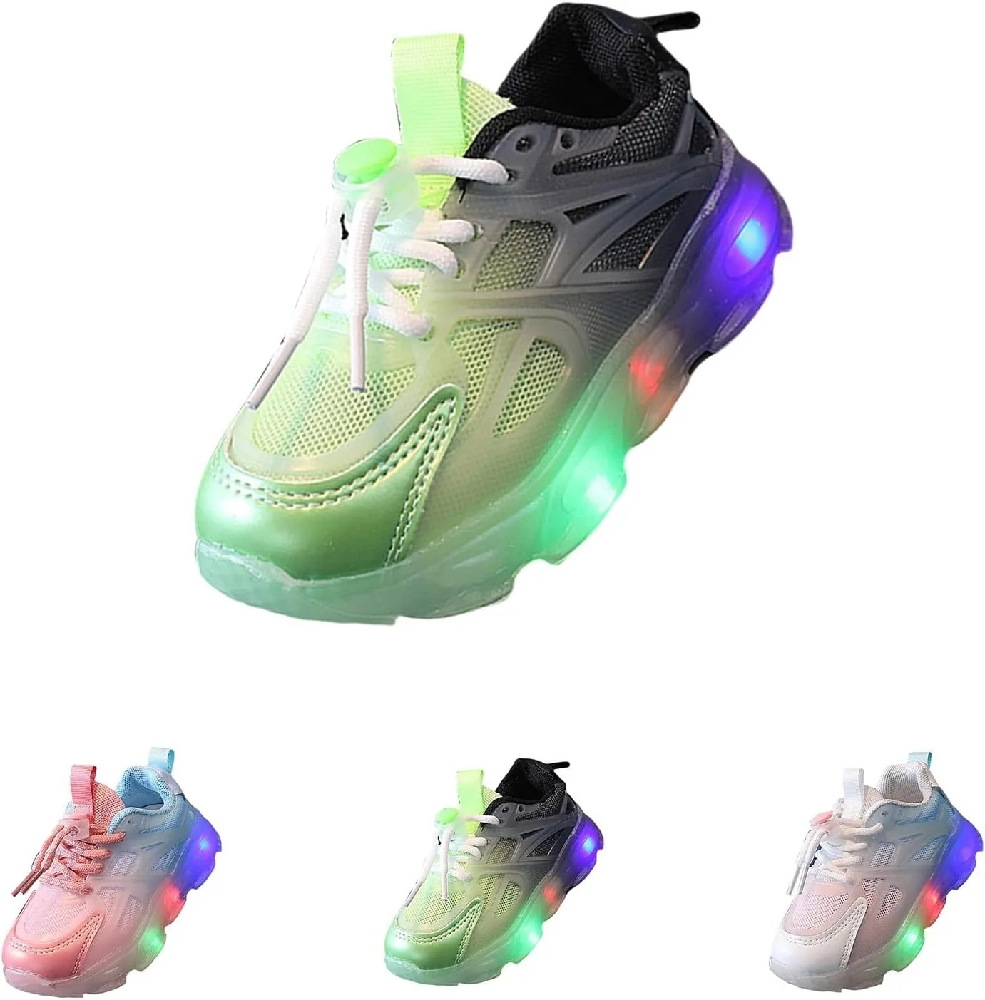 Little Boys Girls Light Up Shoes Breathable Lightweight Comfy Soft Running Tennis Sneakers for High Shoes for Boys