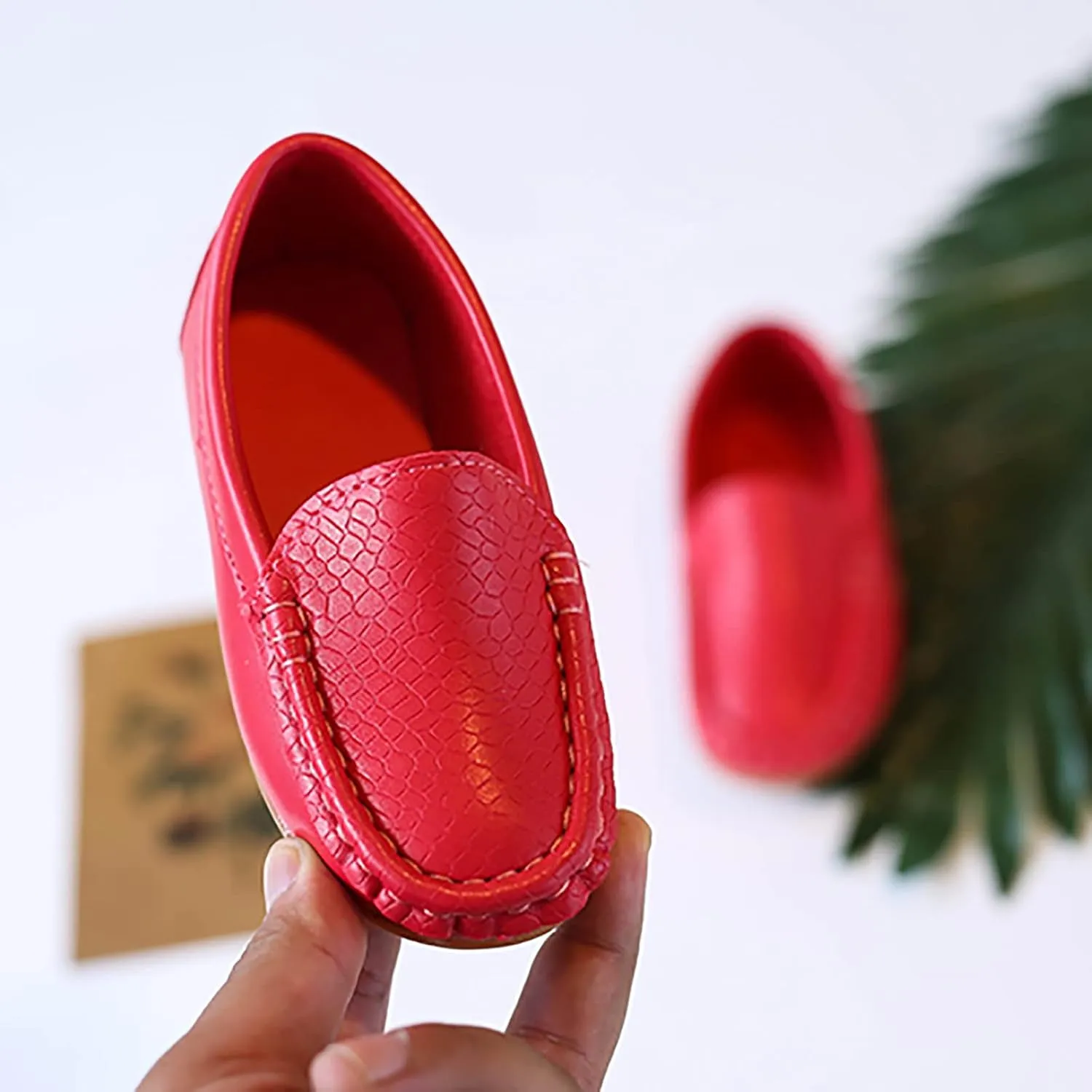 Loafers Leather Soft Sole Non Slip Sneaker for Childrens Boys Girls Kids Outdoor Indoor Sport Shoes Toddler Cozy Casual