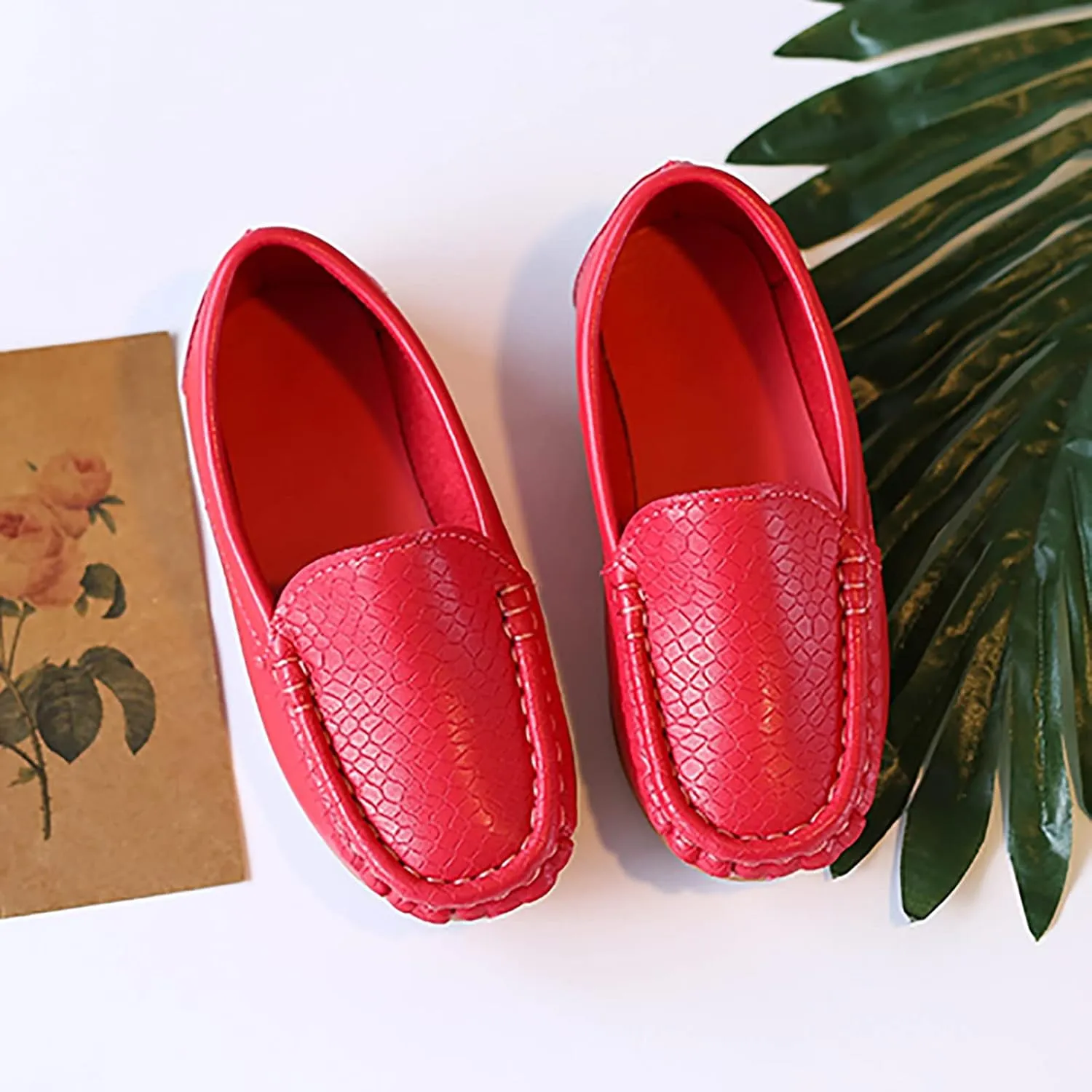 Loafers Leather Soft Sole Non Slip Sneaker for Childrens Boys Girls Kids Outdoor Indoor Sport Shoes Toddler Cozy Casual