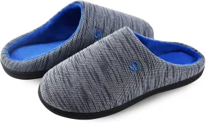 Mens Memory Foam Slipper, Slip on Cozy Slippers for Man, Warm Flannel Machine Washable House Slippers Indoor Outdoor