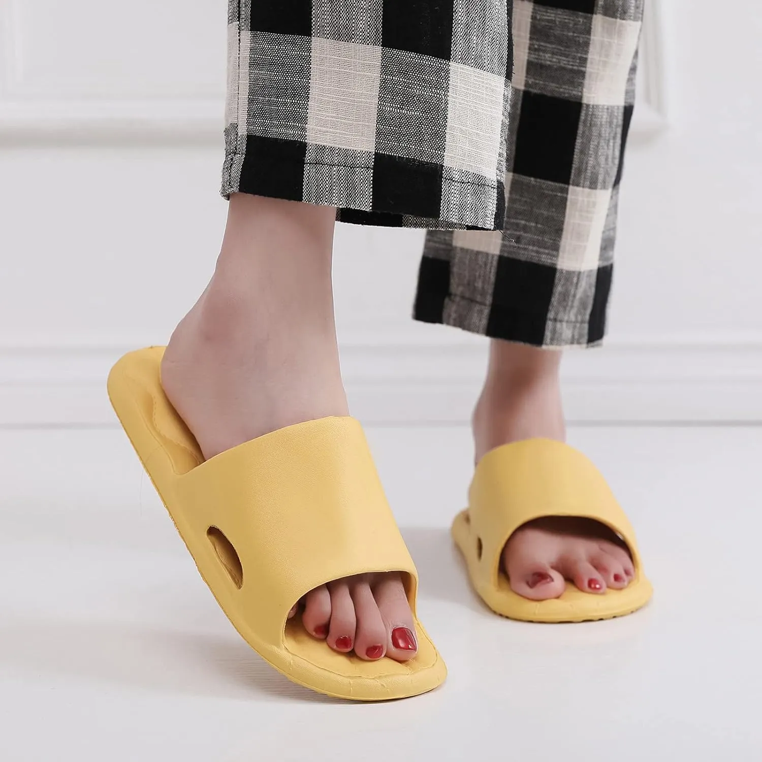 Mens Slides Womens Slides Cloud Slippers for Men Shower Shoes Women House Ultimate Comfort Bathroom Slippers